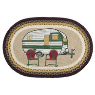 Capitol Earth Camper Oval Patch Braided Rug