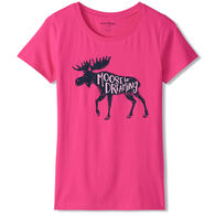 Hatley Little Blue House Women's Raspberry Moose Pajama Short-Sleeve T-Shirt