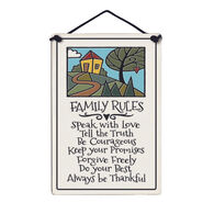 Spooner Creek "Family Rules" Large Rectangle Tile