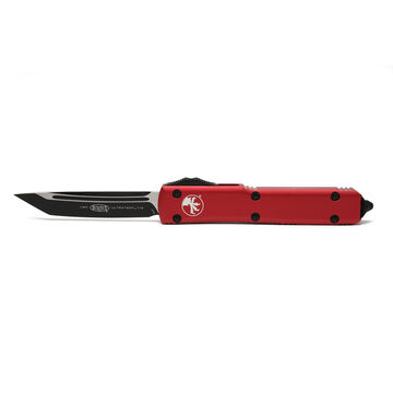 Microtech Ultratech Single Edge Black Blade / Red Handle OTF Automatic Knife