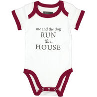 Pavillion A-Parent-Ly Infant Run The House Burgundy Trimmed Short-Sleeve Bodysuit
