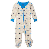 Hatley Infant Boy's Nautical Whales Organic Cotton Footed Long-Sleeve Coverall