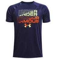 Under Armour Boy's UA Tech Wordmark Logo Short-Sleeve Shirt
