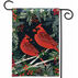 BreezeArt Cardinals and Berries Garden Flag