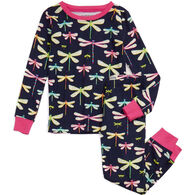Hatley Girl's Little Blue House Dragonflies Long-Sleeve Pajama Set, 2-Piece
