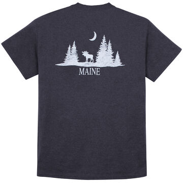 Artforms Mens Maine Moose Moon Short-Sleeve T-Shirt