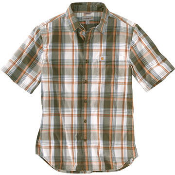 Carhartt Mens Big & Tall Essential Plaid Open Collar Short-Sleeve Shirt