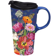 Evergreen Wildflower Garden Ceramic Travel Cup w/ Lid