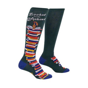 Sock It To Me Womens Booked for the Weekend Knee High Sock