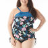 Beach House - Gabar - Swimwear Anywhere Womens Plus Size Blair High Neck Floral Fantasy Tankini Swimsuit Top