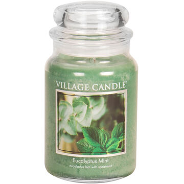 Village Candle Large Glass Jar Candle - Eucalyptus Mint