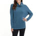 Tribal Womens Cowl Neck Long-Sleeve Top with Front Pocket