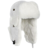 Mad Bomber Women's Supplex Nylon Bomber Hat with White Rabbit Fur
