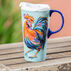 Evergreen Colorful Rooster Ceramic Travel Cup w/ Lid