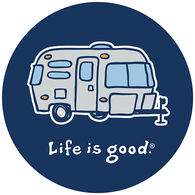 Life is Good Happy Camper 4" Circle Sticker