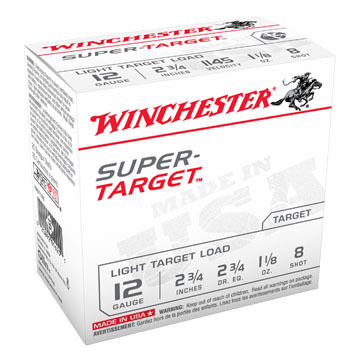 Winchester Super-Target 12 GA 2-3/4 1-1/8 oz. #8 Shotshell Ammo (250)