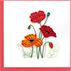 Quilling Card Red & Orange Poppies Greeting Card