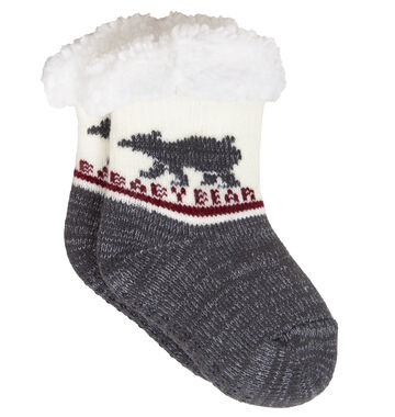 Maine Scene Kids Baby Bear Fleece Lined Slipper Sock