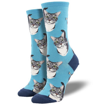 Socksmith Design Womens Boop Cat Crew Sock