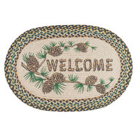 Capitol Earth Pinecone Welcome Oval Patch Braided Rug