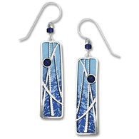 Left Hand Studios Sienna Sky and Adajio Jewelry Women's Iridescent Reed Overlay Blue Column Earring