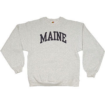 A.M. Mens Heavyweight Maine Arch Design Long-Sleeve Crew-Neck Sweatshirt