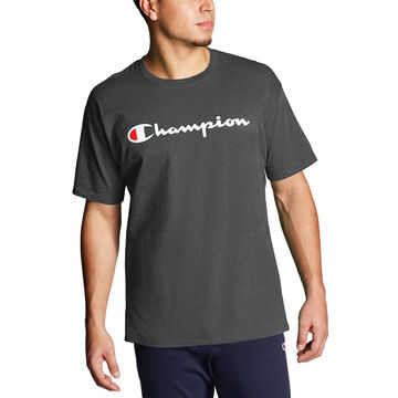 Champion Mens Classic Script Logo Jersey Short-Sleeve Shirt