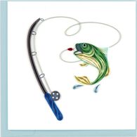 Quilling Card Gone Fishing Greeting Card