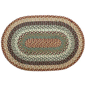 Capitol Earth Oval Buttermilk/Cranberry Braided Rug