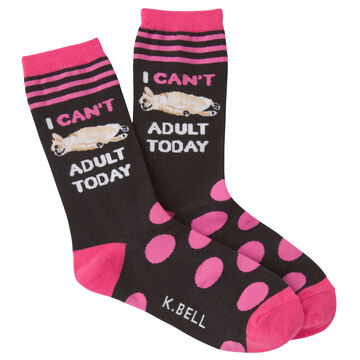 K. Bell Womens Cant Adult Crew Sock
