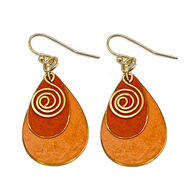 Anju Women's Gold Swivel Orange Layered Brass Patina Earring