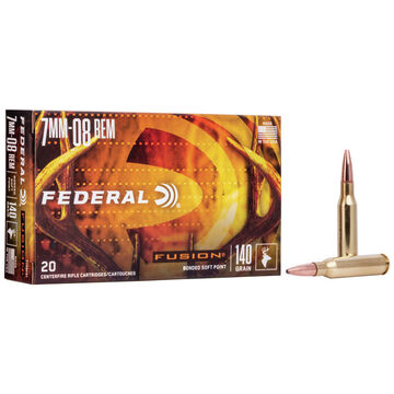Federal Fusion 7mm-08 Remington 140 Grain Fusion Soft Point Rifle Ammo (20)