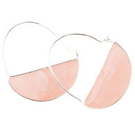 Scout Curated Wears Women's Stone Prism Hoop - Rose Quartz/Silver