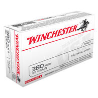 Winchester USA 380 Automatic 95 Grain FMJ Handgun Ammo (50)