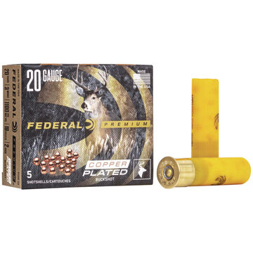 Federal Premium Buckshot 20 GA 3 18 Pellet #2 Buck Shotshell Ammo (5)