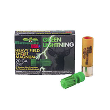 Brenneke USA Green Lightning Heavy Field Short Magnum 20 GA 2-3/4 1 oz. Slug Ammo (5)