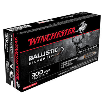 Winchester Ballistic Silvertip 300 WSM 180 Grain Polymer Tip Rifle Ammo (20)