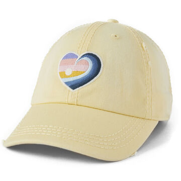 Life is Good Womens Sunrise Surf Heart Sunwashed Chill Cap