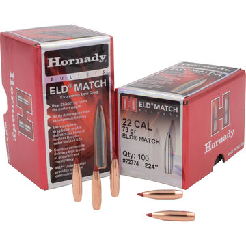 Hornady ELD-Match 22 Cal. 73 Grain .224 Heat Shield Tip BT Bullet (100)