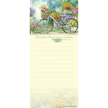 Pumpernickel Press Flower Mart Bike Magnetic List Notepad