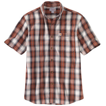 Carhartt Mens Big & Tall Essential Plaid Button-Down Short-Sleeve Shirt