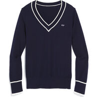 Vineyard Vines Women's Cotton Cashmere Heritage V-Neck Long-Sleeve Sweater