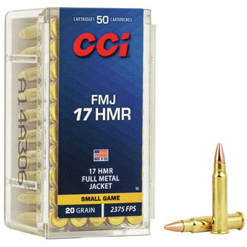 CCI Small Game 17 HMR 20 Grain FMJ Ammo (50)