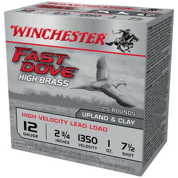 Winchester Fast Dove High Brass 12 GA 2.75 1 oz. #7.5 Shotshell Ammo (25)