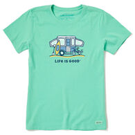 Life is Good Women's Tent Trailer Camper Crusher Short-Sleeve T-Shirt
