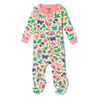Hatley Girl's Rainbow Park Organic Cotton Footed Long-Sleeve Coverall