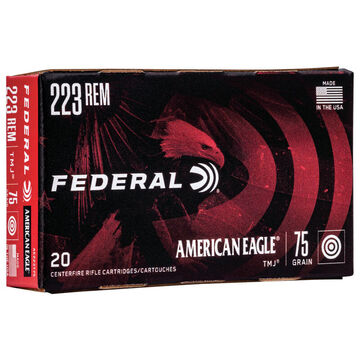 Federal American Eagle 223 Remington 75 Grain TMJ Rifle Ammo (20)