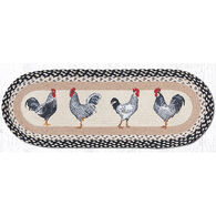 Capitol Earth Roosters Oval Patch Runner Braided Rug
