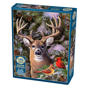Outset Media Jigsaw Puzzle - One Deer Two Cardinals