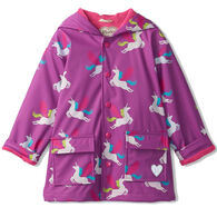 Hatley Toddler Girl's Pretty Unicorn Color Changing Rain Jacket